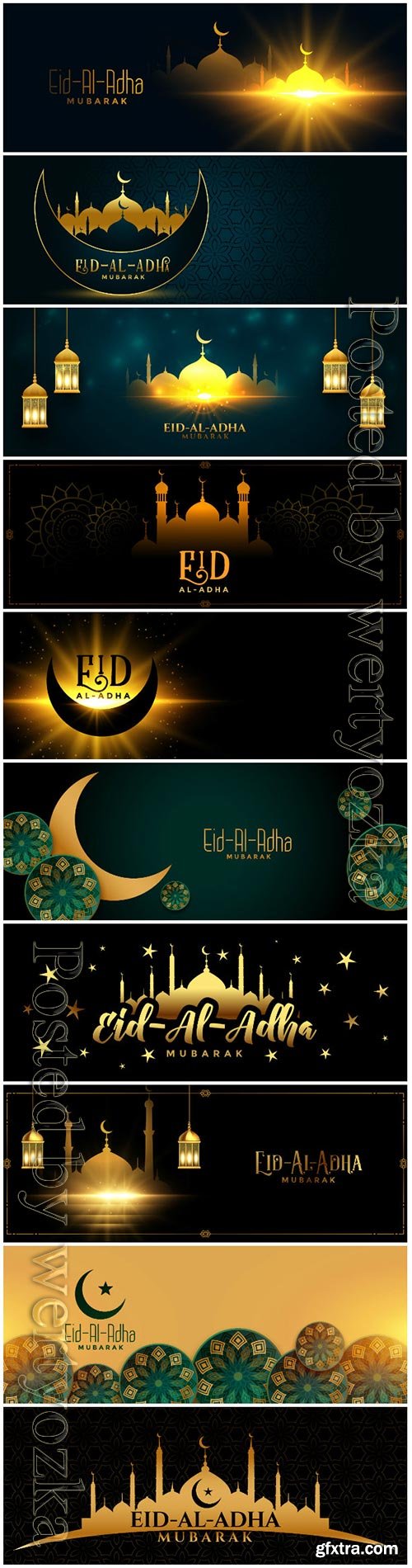 Beautiful eid al adha festival glowing banner design