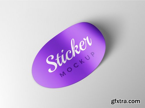 Close up on sticker mockup
