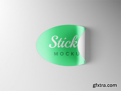 Close up on sticker mockup