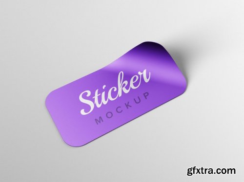 Close up on sticker mockup