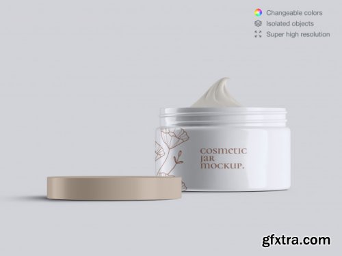 Plastic cosmetic face cream jars mockup