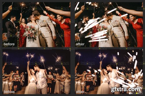 DesignBundles - Wedding sparkler overlays Photoshop overlay