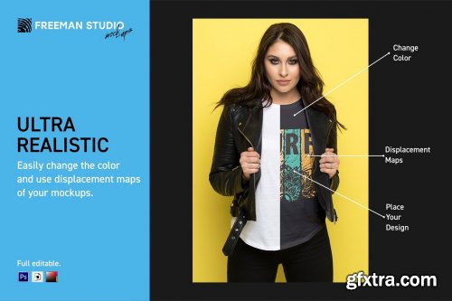 CreativeMarket - T-Shirt Mock-Up Set 3791241