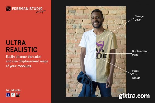 CreativeMarket - T-Shirt Mock-Up Set 3809721