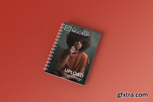 A5 spiral notebook Mockup