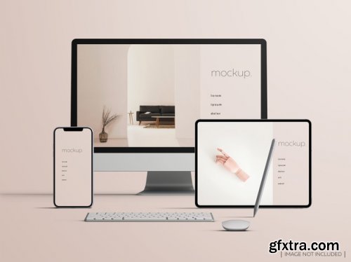 Isometric responsive devices screen mockup