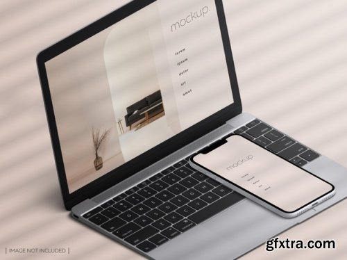 Isometric responsive devices screen mockup