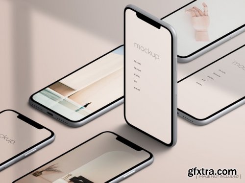 Isometric responsive devices screen mockup