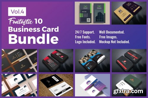 CreativeMarket - 10 Business Card Bundle Vol.4 4541355