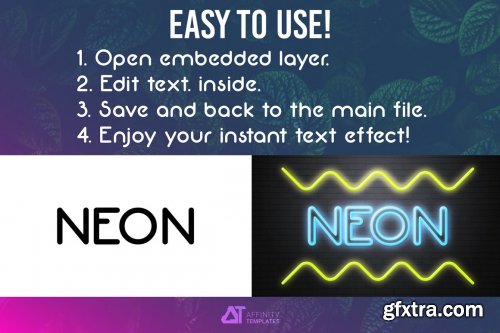 CreativeMarket - Neon Text Effect Affinity Designer 4983521