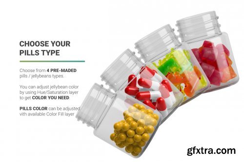 CreativeMarket - Vitamins Bottle Mockup 5263320