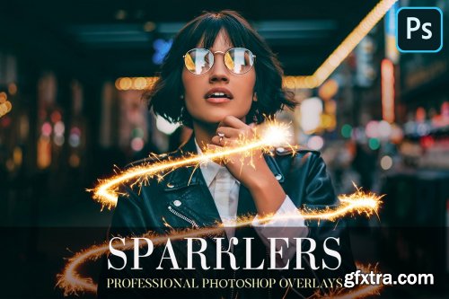 CreativeMarket - Sparklers Overlays Photoshop 4942734