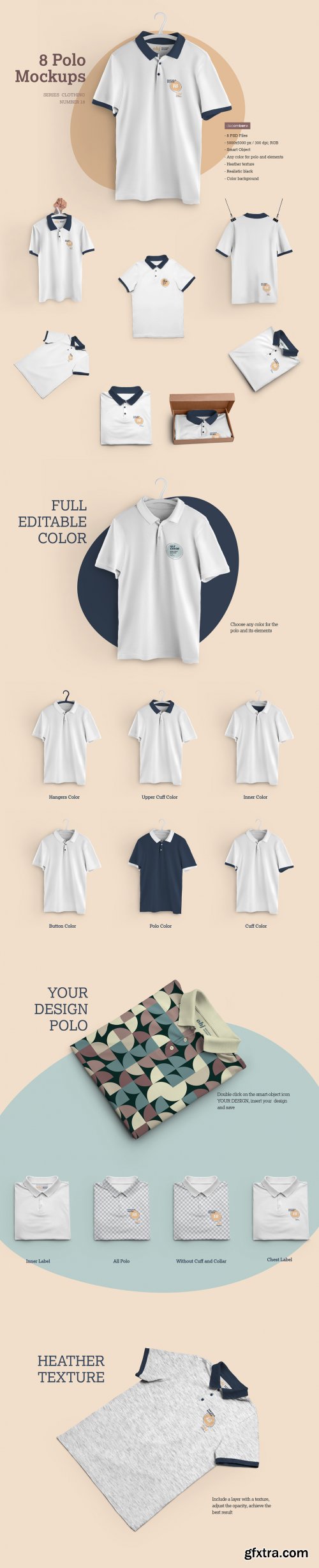 8 Polo Mockups