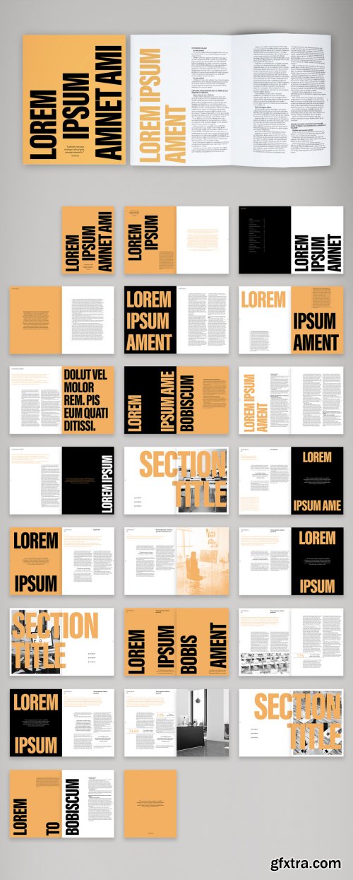 Business Communication Layout with Orange Accents 388784471