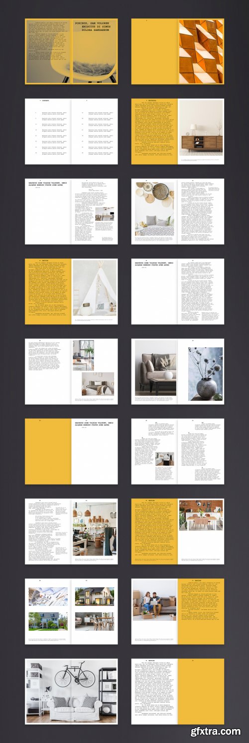 Creative Brochure Layout with Yellow Accents 388784862