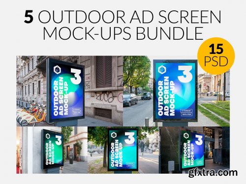 CreativeMarket - Outdoor Ad Screen MockUps Bundle 5 5456869