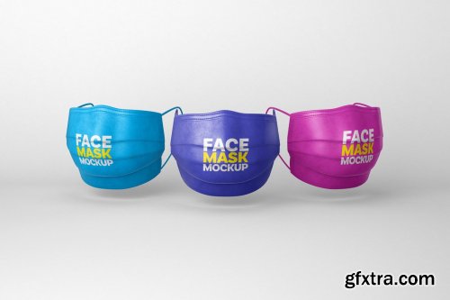 CreativeMarket - Face Mask Mockup Set | Respirator 5445447