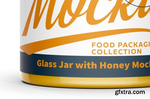 CreativeMarket - Glass Jar with Honey Mockup 5502736