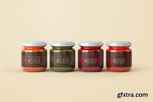 CreativeMarket - Jam Jar Mockup Set Label Design 5487215