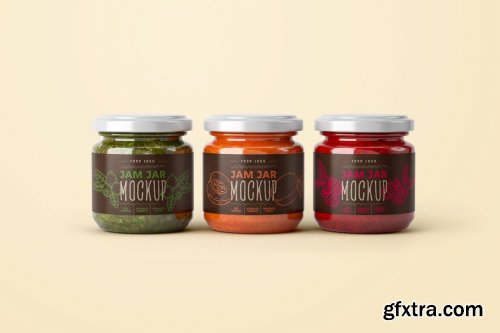 CreativeMarket - Jam Jar Mockup Set Label Design 5487215