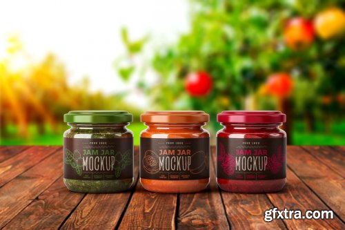 CreativeMarket - Jam Jar Mockup Set Label Design 5487215