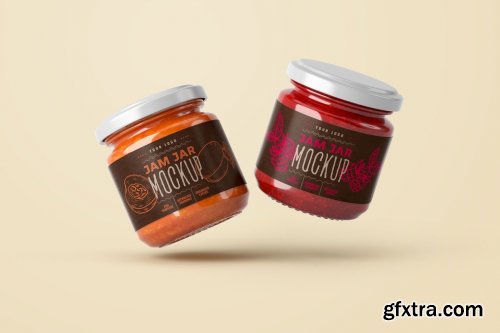 CreativeMarket - Jam Jar Mockup Set Label Design 5487215