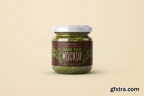 CreativeMarket - Jam Jar Mockup Set Label Design 5487215