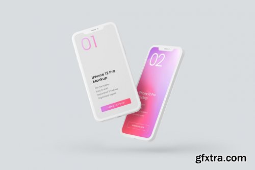 CreativeMarket - iPhone 12 Pro Clay Mockup Set 5487898