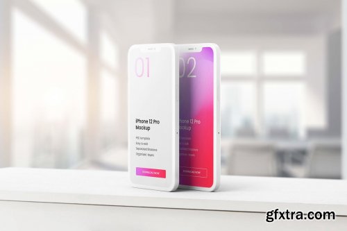 CreativeMarket - iPhone 12 Pro Clay Mockup Set 5487898