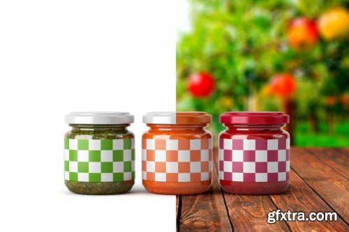 CreativeMarket - Jam Jar Mockup Set Label Design 5487215