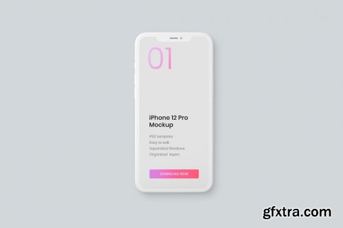 CreativeMarket - iPhone 12 Pro Clay Mockup Set 5487898