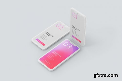 CreativeMarket - iPhone 12 Pro Clay Mockup Set 5487898