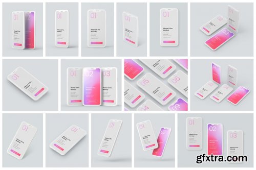 CreativeMarket - iPhone 12 Pro Clay Mockup Set 5487898