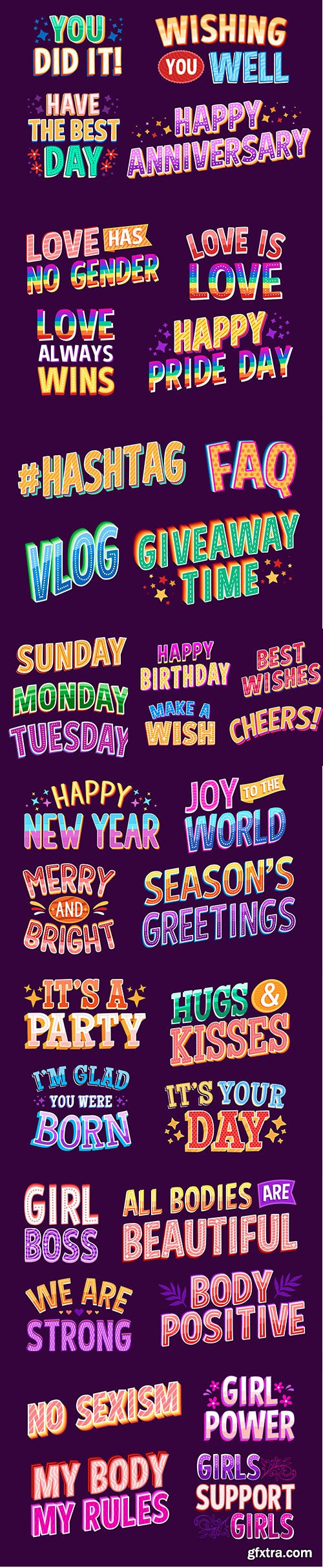 Vector lettering Collection