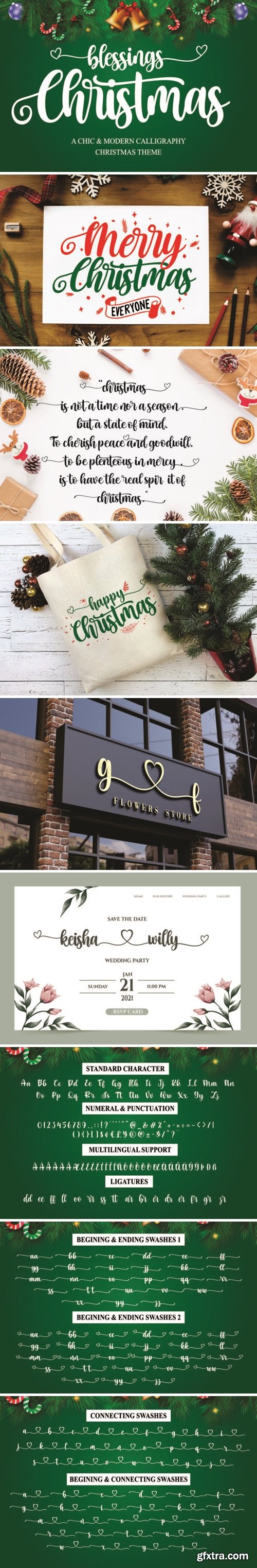 Christmas Blessings Font