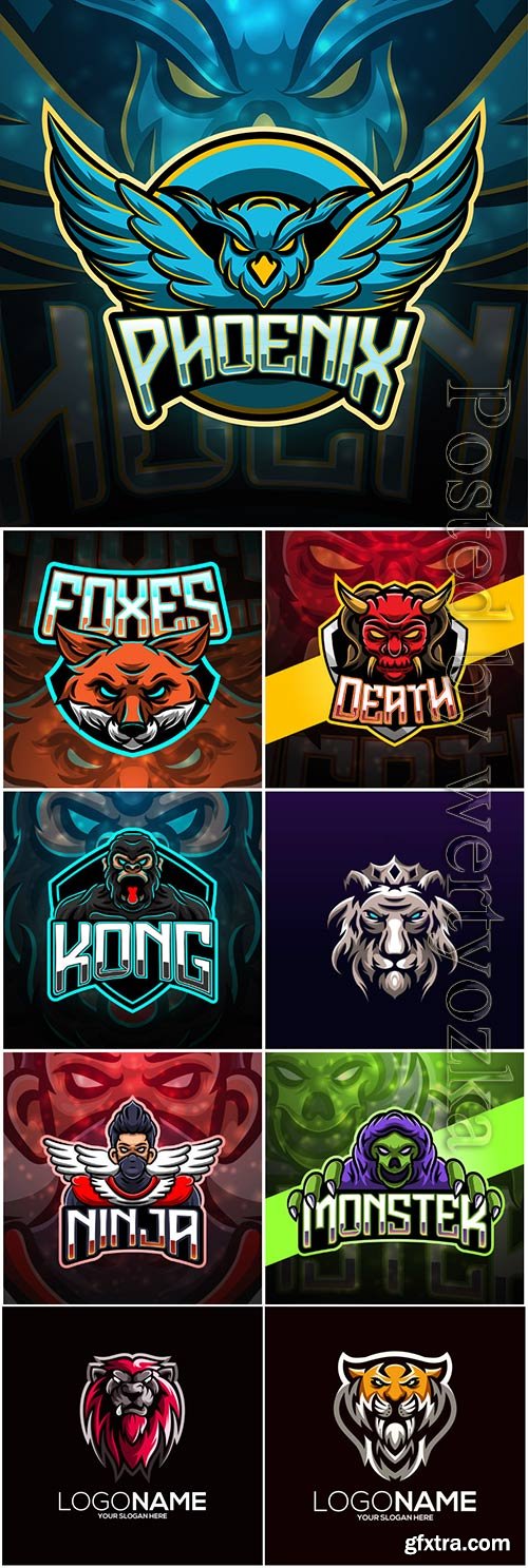 Mascot esport logo design premium vector vol 6 Mascot esport logo design premium vector vol 6