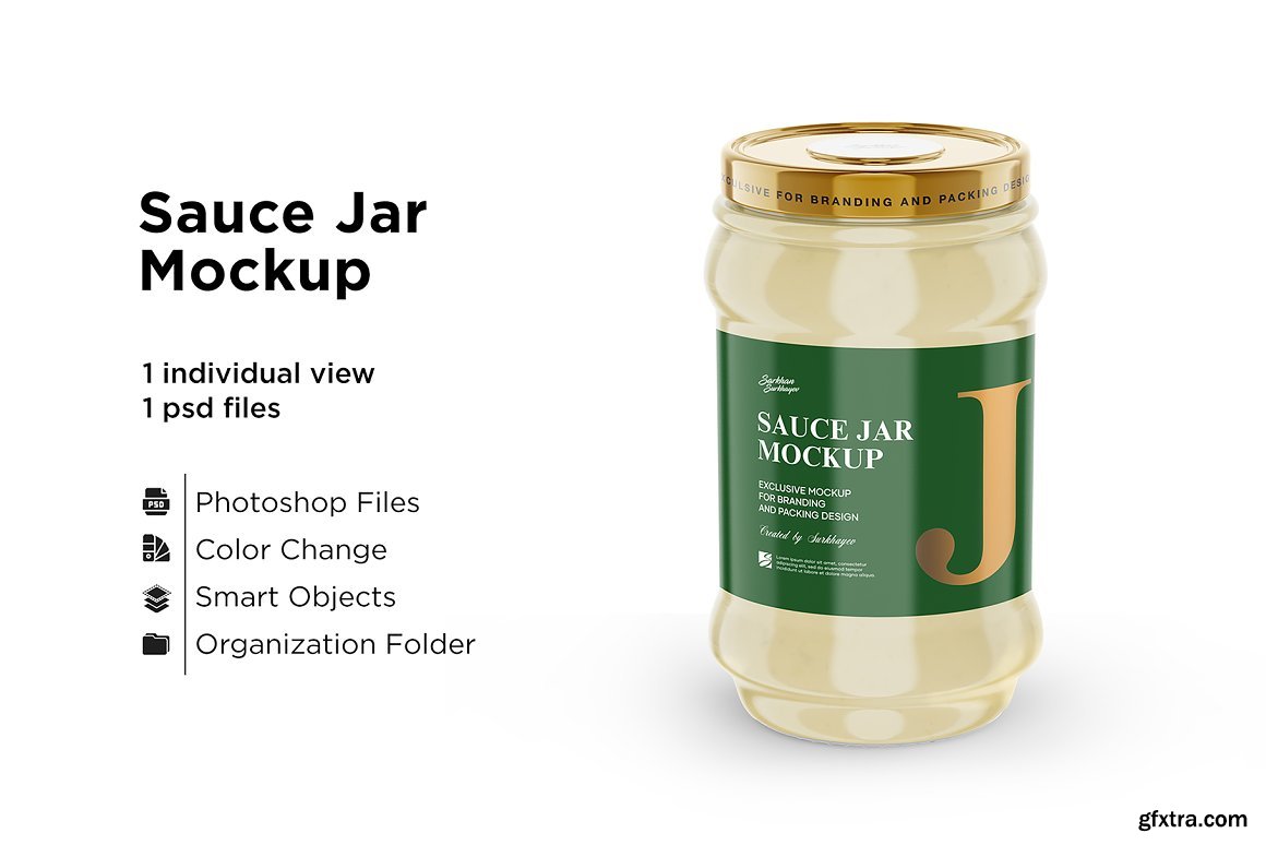 Download CreativeMarket - Clear Glass Mayonnaise Sauce Jar Mockup 5558048 » GFxtra