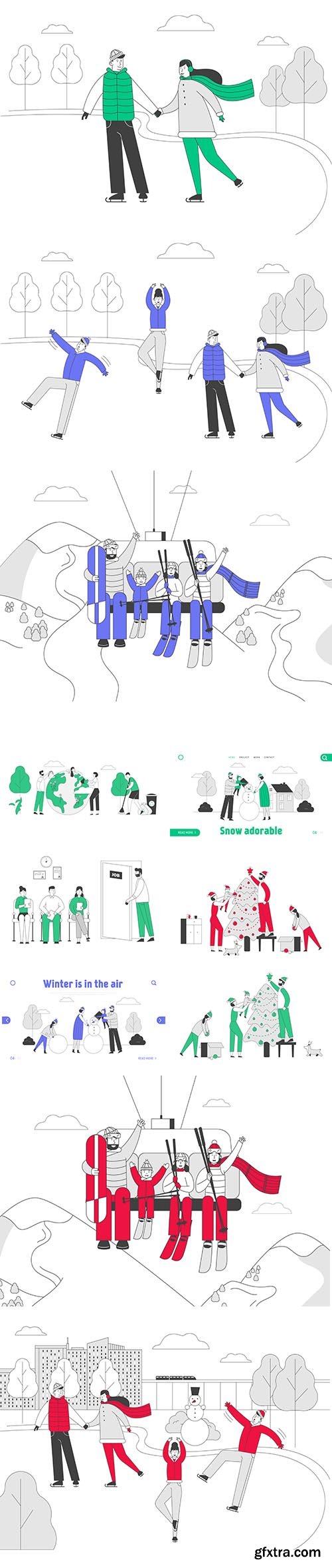 Happy family decorate christmas tree