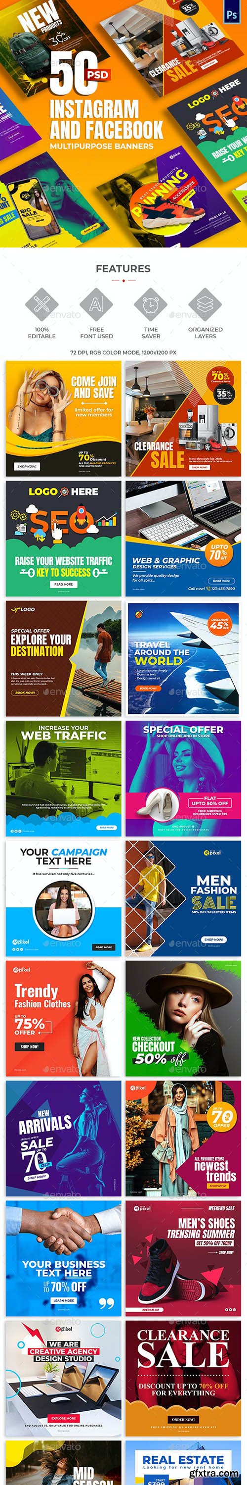 GraphicRiver - 50-Instagram & Facebook Banners 28665627