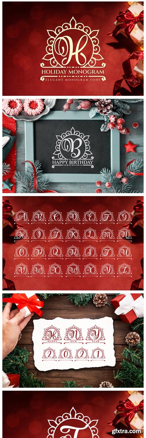 Holiday Monogram Font Holiday Monogram Font