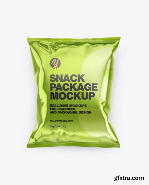 Glossy Metallic Snack Package Mockup 66395 Glossy Metallic Snack Package Mockup 66395