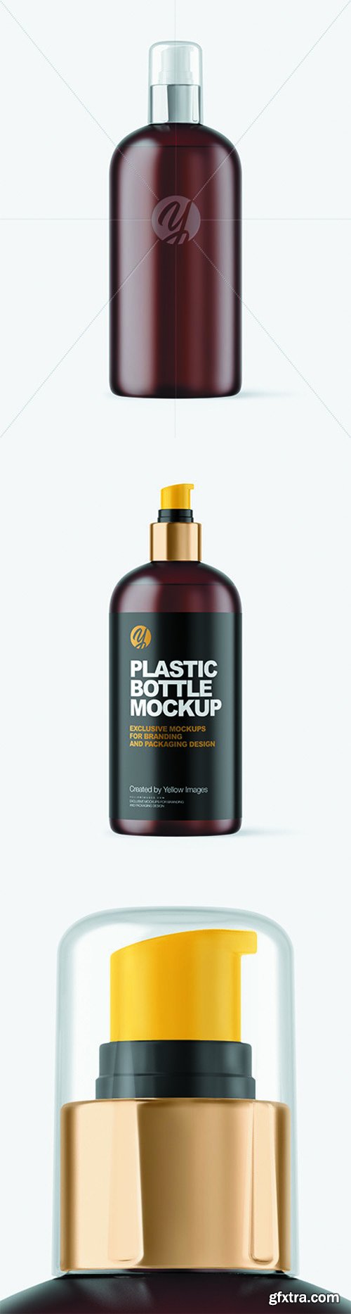 Frosted Amber Cosmetic Bottle with Pump Mockup 66314 Frosted Amber Cosmetic Bottle with Pump Mockup 66314