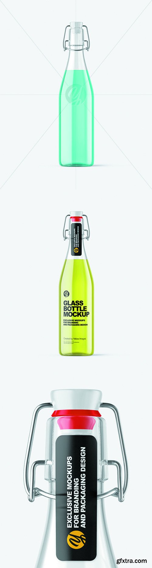 Clear Glass Bottle with Clamp Lid Mockup 66332 Clear Glass Bottle with Clamp Lid Mockup 66332