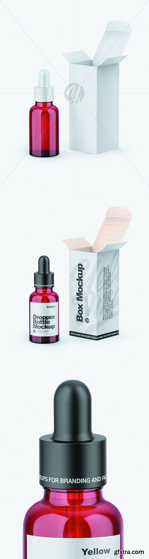 Paper Box W/ Red Dropper Bottle Mockup 66354 Paper Box W/ Red Dropper Bottle Mockup 66354