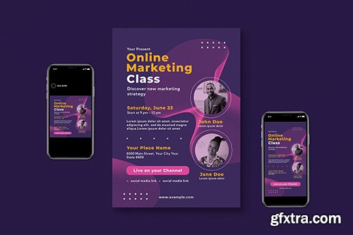 Marketing Online Flyer Set