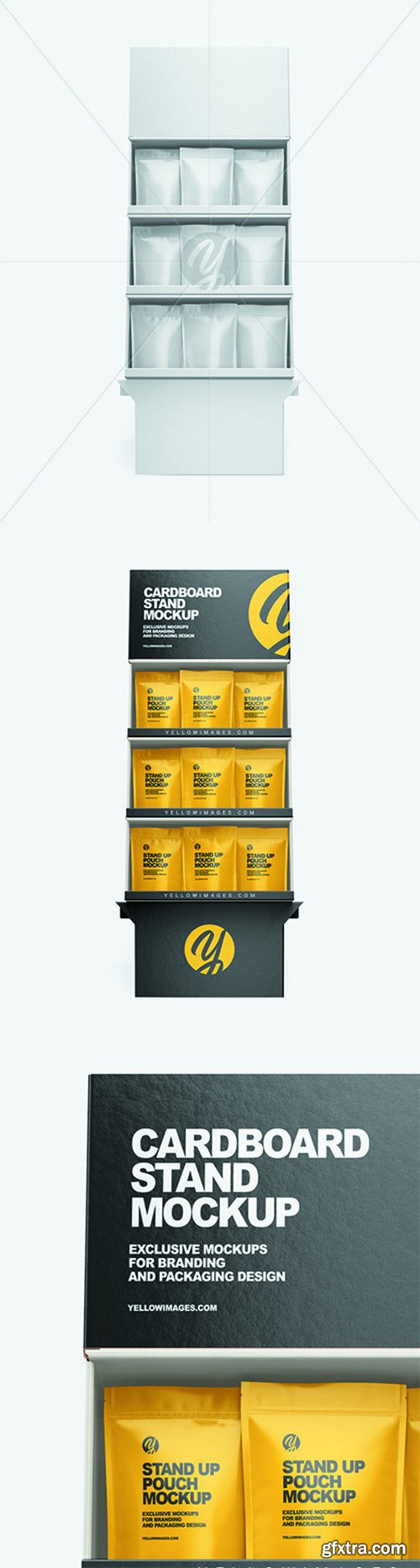 Cardboard Display Stand w/ Pouches Mockup 68713