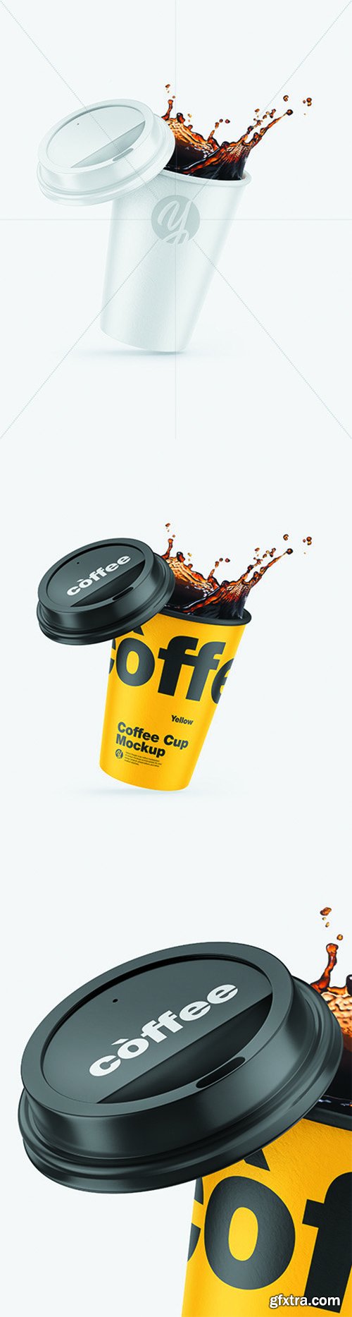 Matte Coffee Cup w/ Splash Mockup 68657
