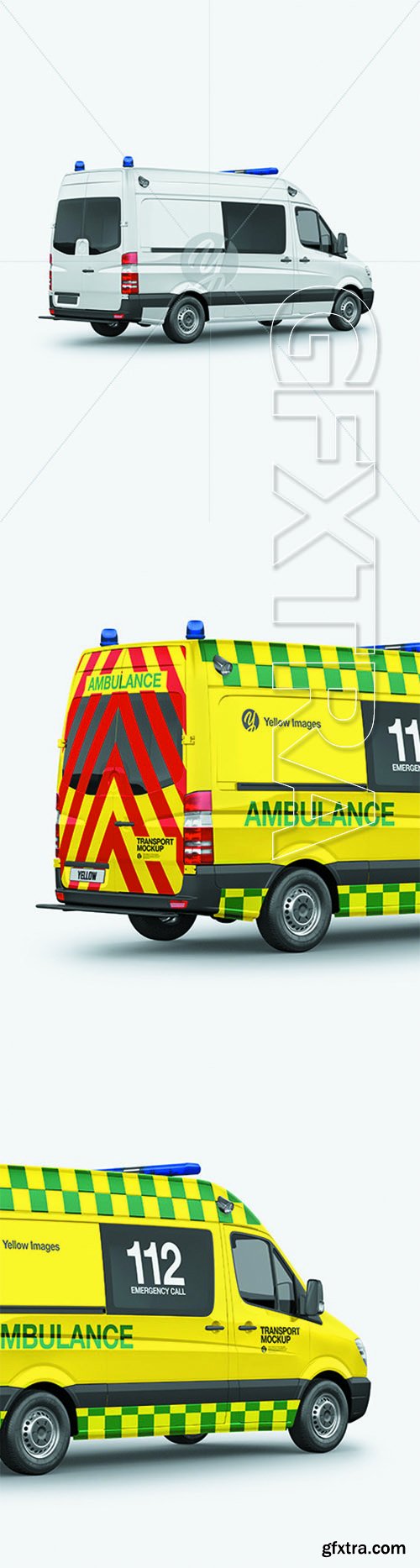Van Ambulance Mockup - Back Half Side View 68484 Van Ambulance Mockup - Back Half Side View 68484