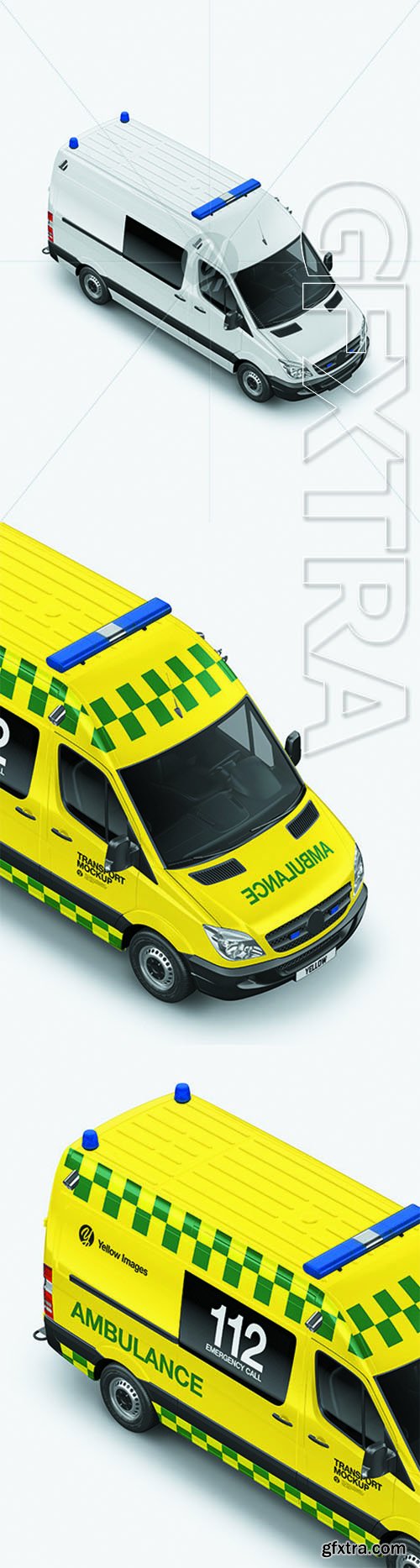 Van Ambulance Mockup - Half Side View (High-Angle Shot) 68528