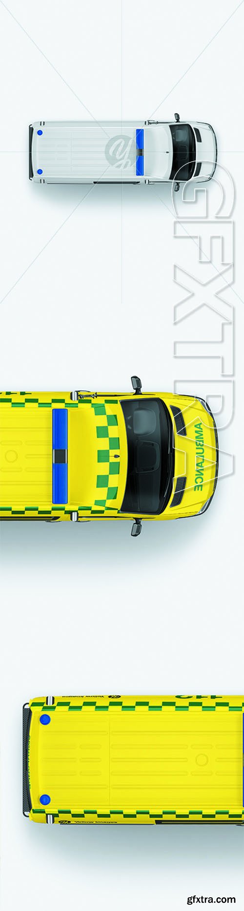 Van Ambulance Mockup - Top View 68531 Van Ambulance Mockup - Top View 68531